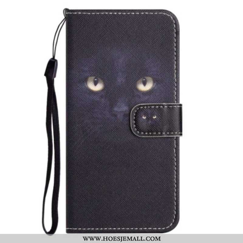 Leren Hoesje voor Samsung Galaxy S23 5G Met Ketting String Kat