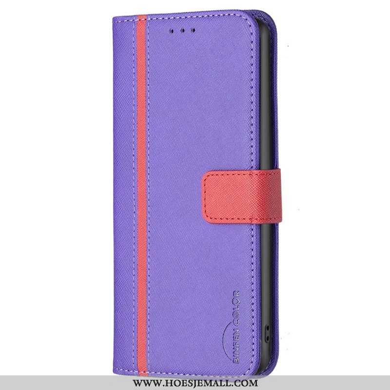 Folio-hoesje voor Samsung Galaxy S23 5G Tweekleurige Binfen-kleur