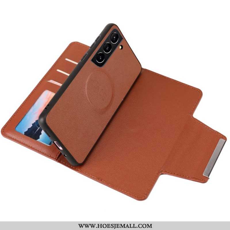 Hoesje Flip Case voor Samsung Galaxy S23 Plus 5G Afneembare Zilveren Sluiting