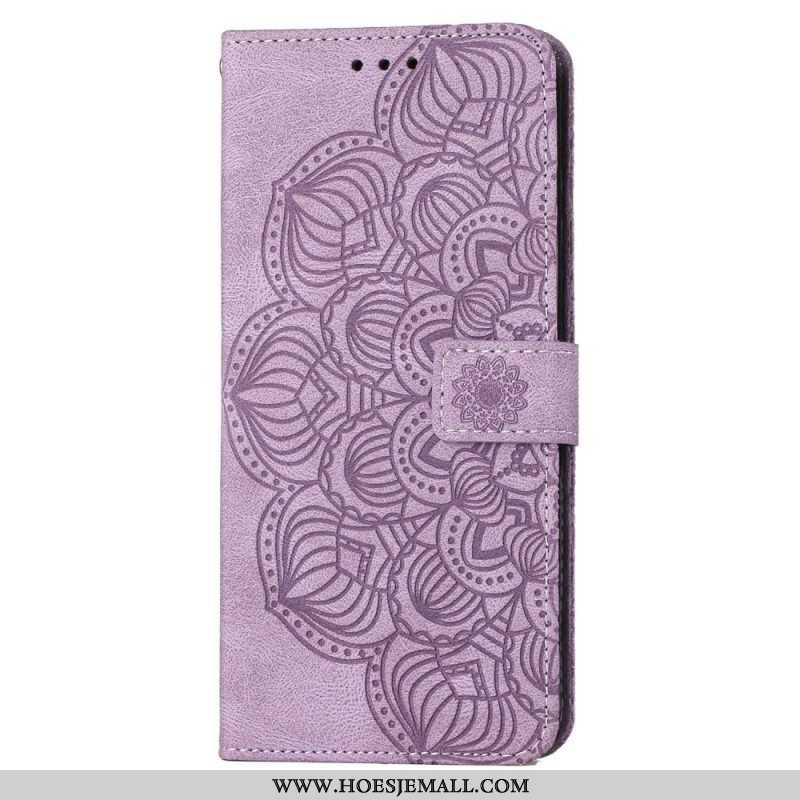 Leren Hoesje voor Samsung Galaxy S23 Plus 5G Met Ketting Strakke Mandala