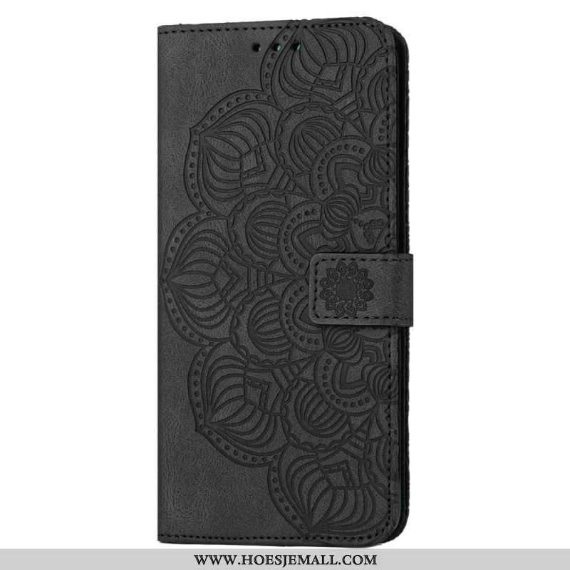 Leren Hoesje voor Samsung Galaxy S23 Plus 5G Met Ketting Strakke Mandala