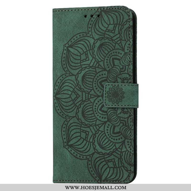 Leren Hoesje voor Samsung Galaxy S23 Plus 5G Met Ketting Strakke Mandala