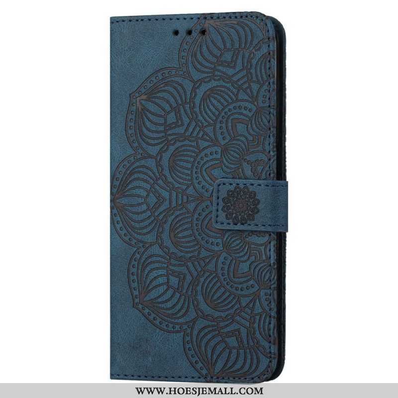 Leren Hoesje voor Samsung Galaxy S23 Plus 5G Met Ketting Strakke Mandala