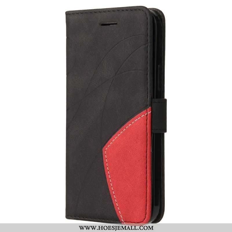 Folio-hoesje voor Samsung Galaxy S23 Plus 5G Met Ketting Tweekleurige Riem