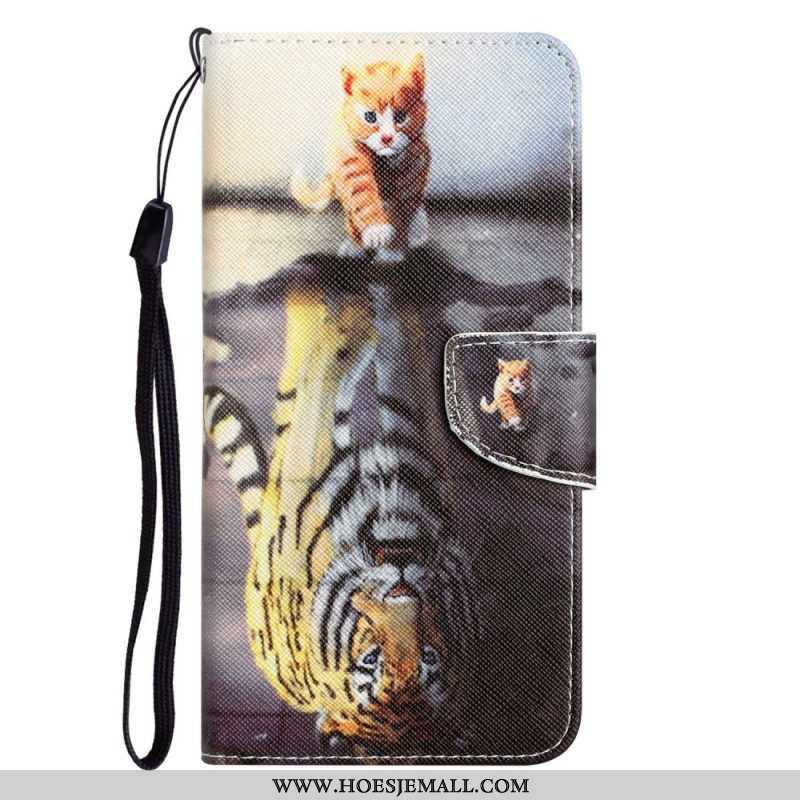 Folio-hoesje voor Samsung Galaxy S23 Plus 5G Met Ketting Alleen Stringkatten