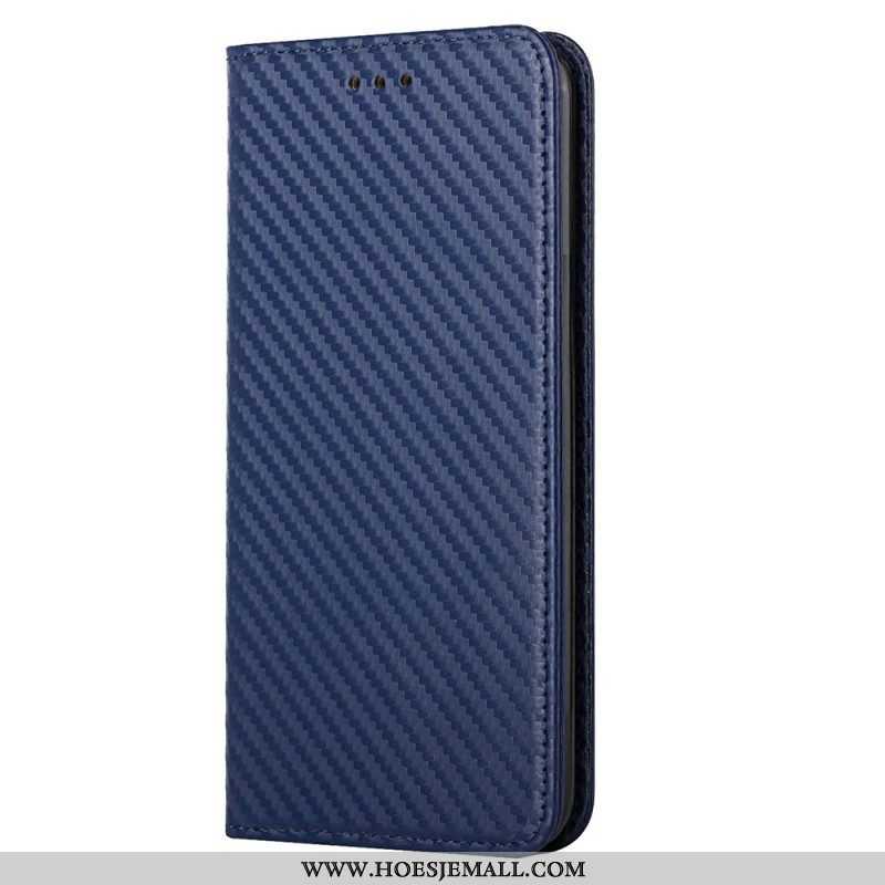 Bescherming Hoesje voor Samsung Galaxy S23 Plus 5G Met Ketting Folio-hoesje Stijl Van Koolstofvezel 