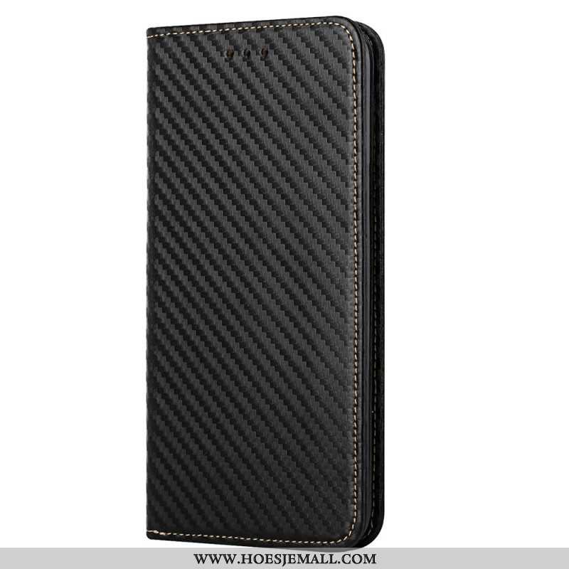 Bescherming Hoesje voor Samsung Galaxy S23 Plus 5G Met Ketting Folio-hoesje Stijl Van Koolstofvezel 