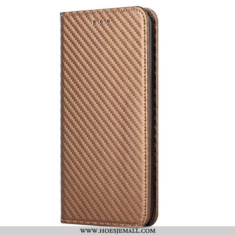 Bescherming Hoesje voor Samsung Galaxy S23 Plus 5G Met Ketting Folio-hoesje Stijl Van Koolstofvezel 