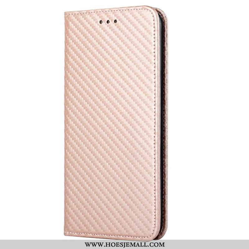 Bescherming Hoesje voor Samsung Galaxy S23 Plus 5G Met Ketting Folio-hoesje Stijl Van Koolstofvezel 