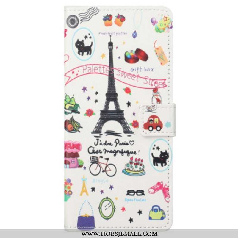 Flip Case voor Samsung Galaxy S23 Plus 5G Ik Hou Van Parijs