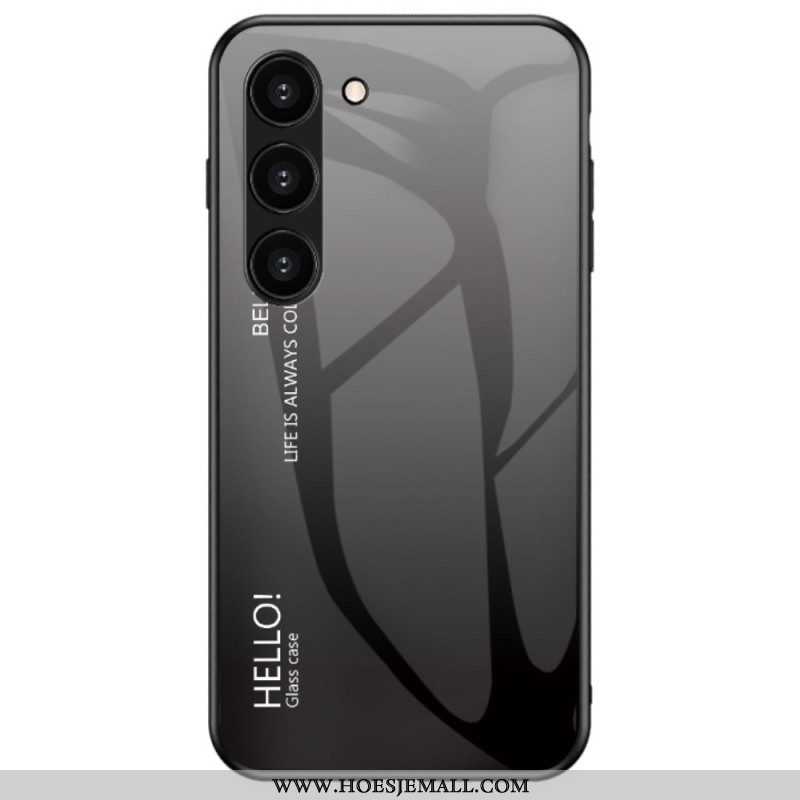 Telefoonhoesje voor Samsung Galaxy S23 Plus 5G Gehard Glas Hallo