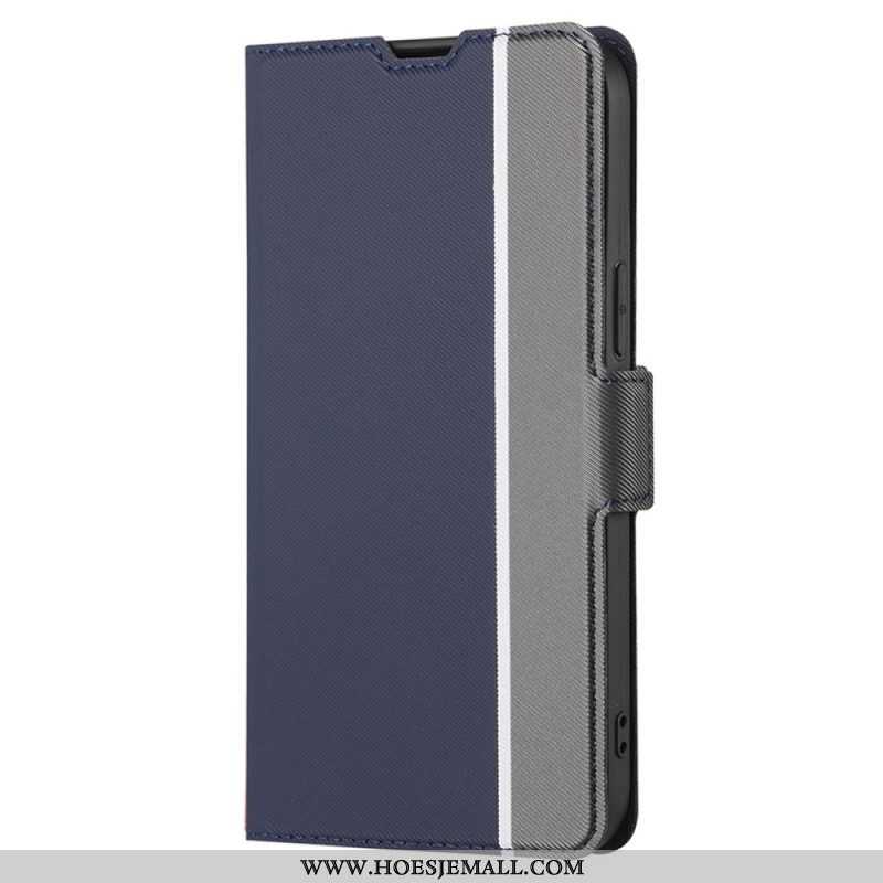 Flip Case voor Samsung Galaxy S23 Plus 5G Ultrafijn Tweekleurig