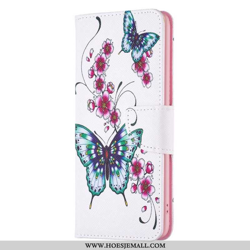 Leren Hoesje voor Samsung Galaxy S23 Ultra 5G Weiger Vlinders