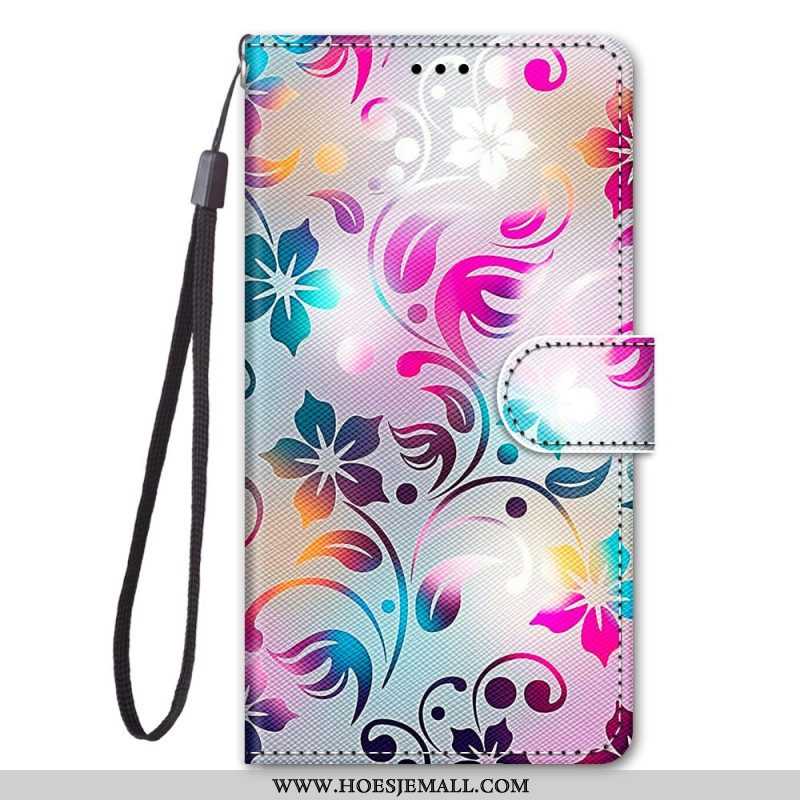 Leren Hoesje voor Samsung Galaxy S23 Ultra 5G Grafisch Met Lanyard