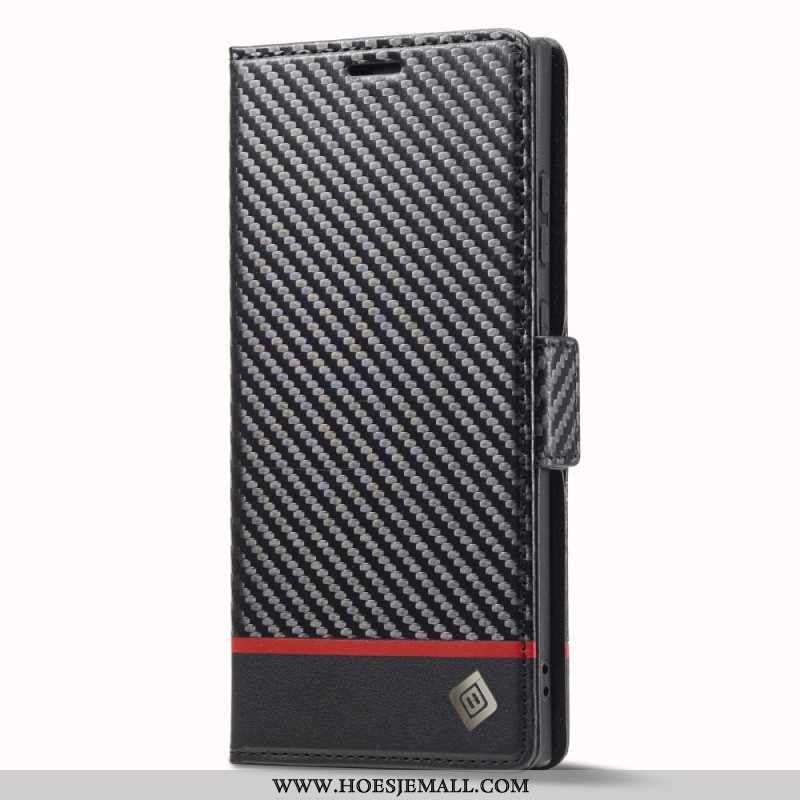 Bescherming Hoesje voor Samsung Galaxy S23 Ultra 5G Folio-hoesje Koolstofvezel