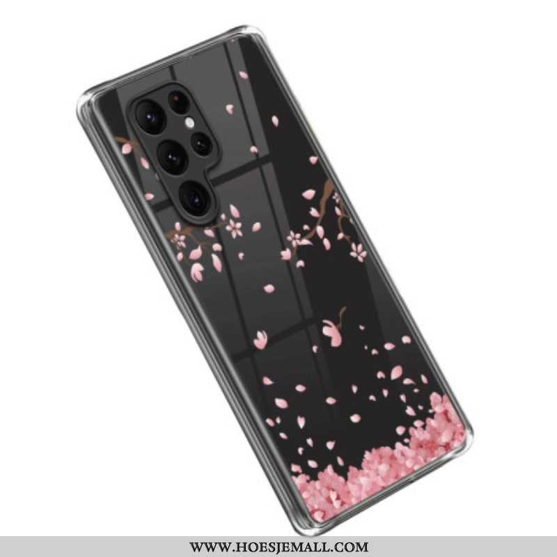 Hoesje voor Samsung Galaxy S23 Ultra 5G Roze Roosjes