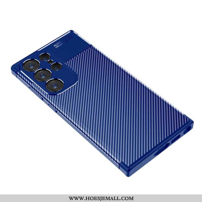 Hoesje voor Samsung Galaxy S23 Ultra 5G Flexibele Koolstofvezel