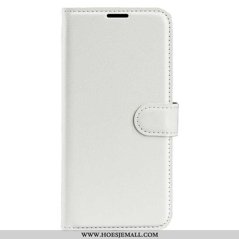 Folio-hoesje voor Samsung Galaxy S23 Ultra 5G Klassiek Litchi-leereffect