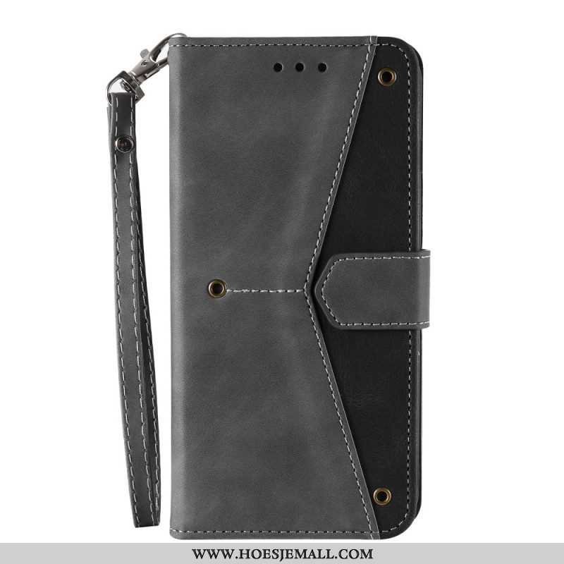 Folio-hoesje voor Samsung Galaxy S23 Ultra 5G Skin-touch-naden