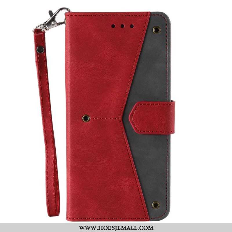 Folio-hoesje voor Samsung Galaxy S23 Ultra 5G Skin-touch-naden