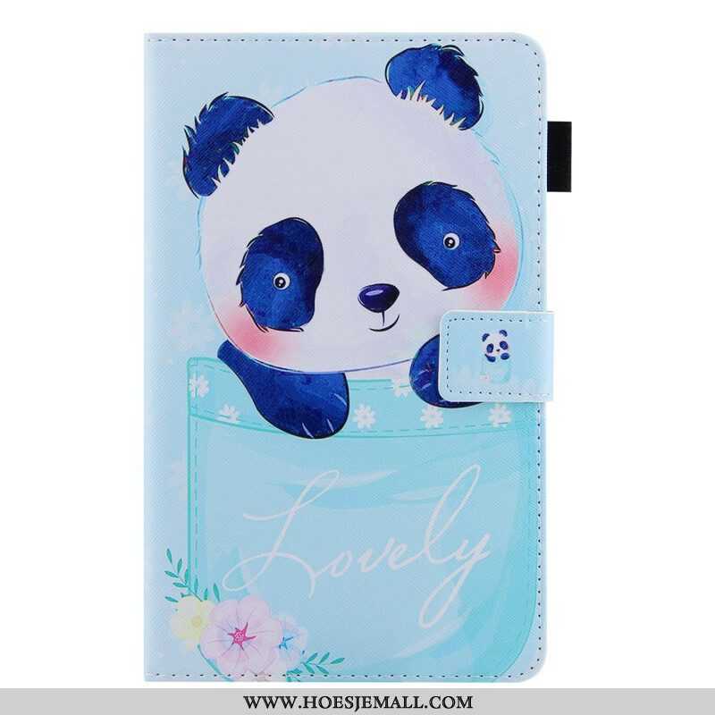 Leren Hoesje voor Samsung Galaxy Tab A7 Lite Schattige Panda