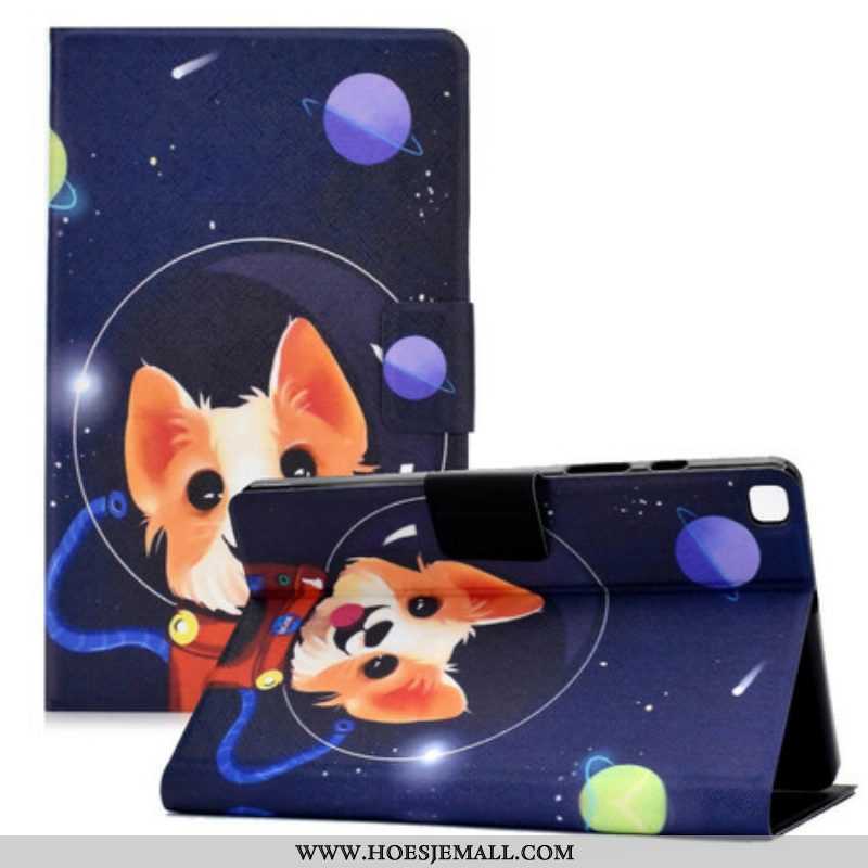 Leren Hoesje voor Samsung Galaxy Tab A7 Lite Ruimte Hond