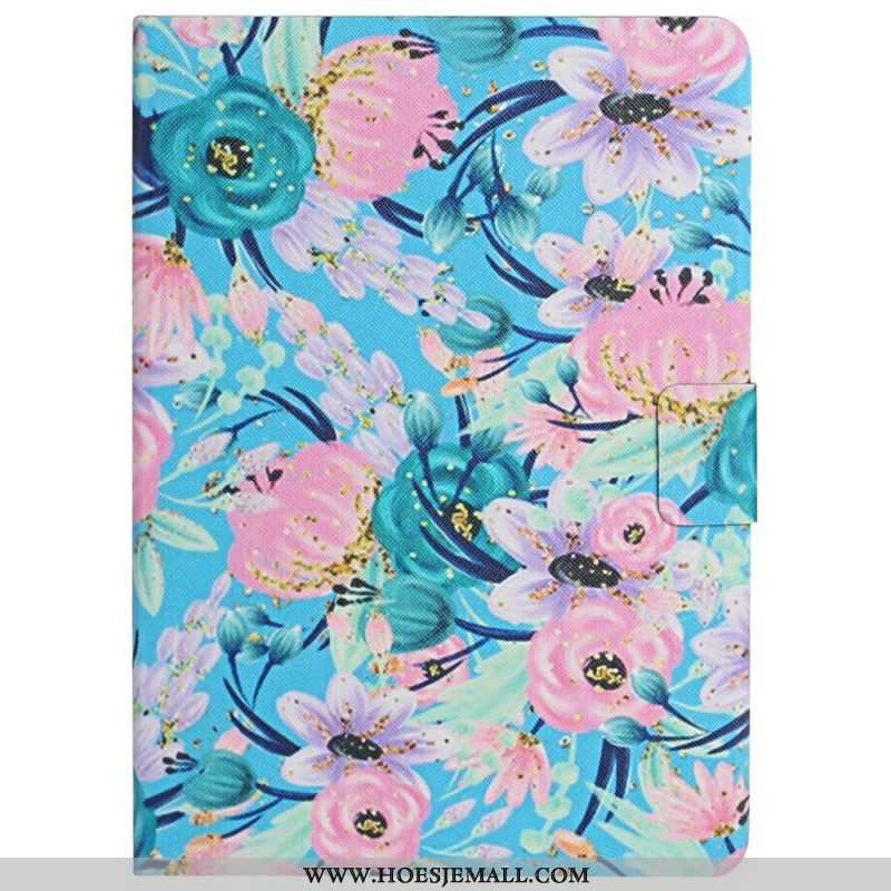 Leren Hoesje voor Samsung Galaxy Tab A8 (2021) Bloemen Bloemen Bloemen