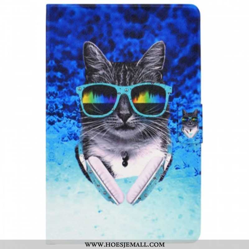 Leren Hoesje voor Samsung Galaxy Tab A8 (2021) Disco Kat