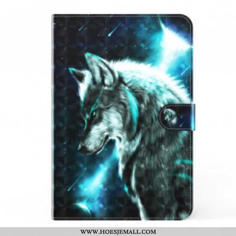 Leren Hoesje voor Samsung Galaxy Tab S8 / Tab S7 Kunstleer Wolf