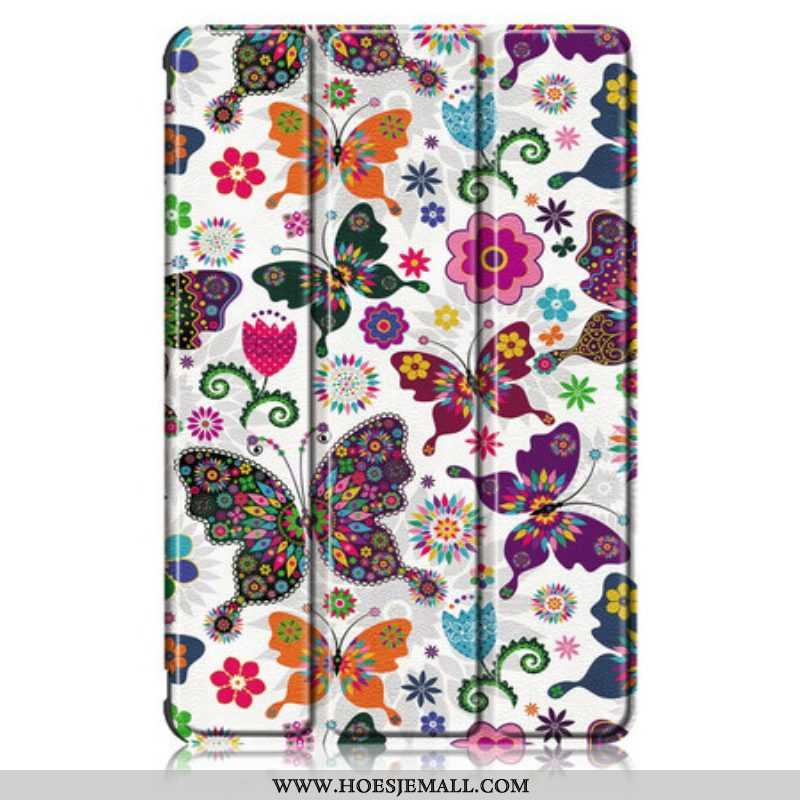 Bescherming Hoesje voor Samsung Galaxy Tab S8 / Tab S7 Verbeterde Vlinders En Bloemen