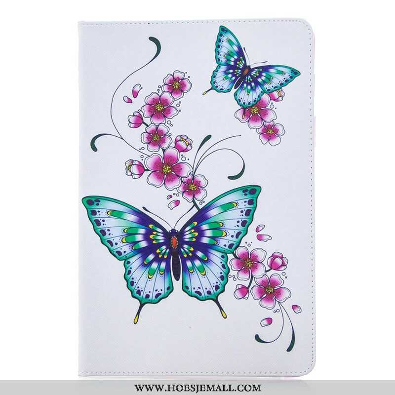 Cover voor Samsung Galaxy Tab S8 / Tab S7 Aquarel Vlinders