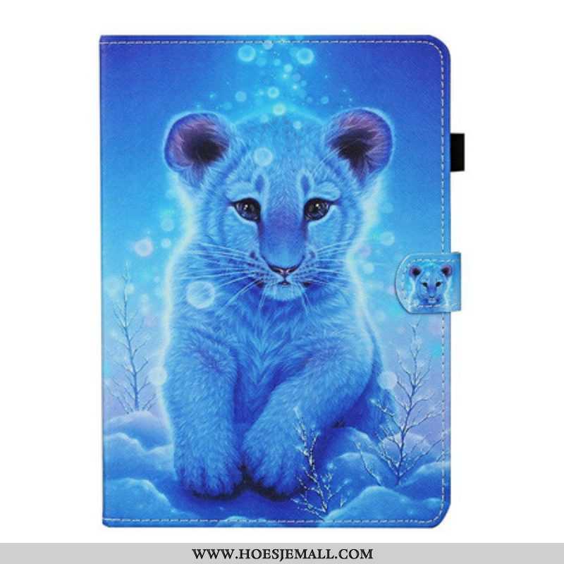 Leren Hoesje voor Samsung Galaxy Tab S8 / Tab S7 Baby Tijger