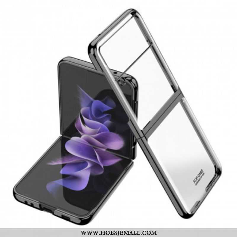 Telefoonhoesje voor Samsung Galaxy Z Flip 3 5G Folio-hoesje Randen In Metalen Stijl