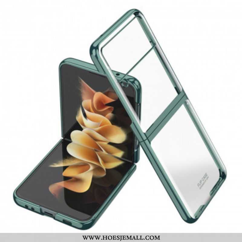 Telefoonhoesje voor Samsung Galaxy Z Flip 3 5G Folio-hoesje Randen In Metalen Stijl