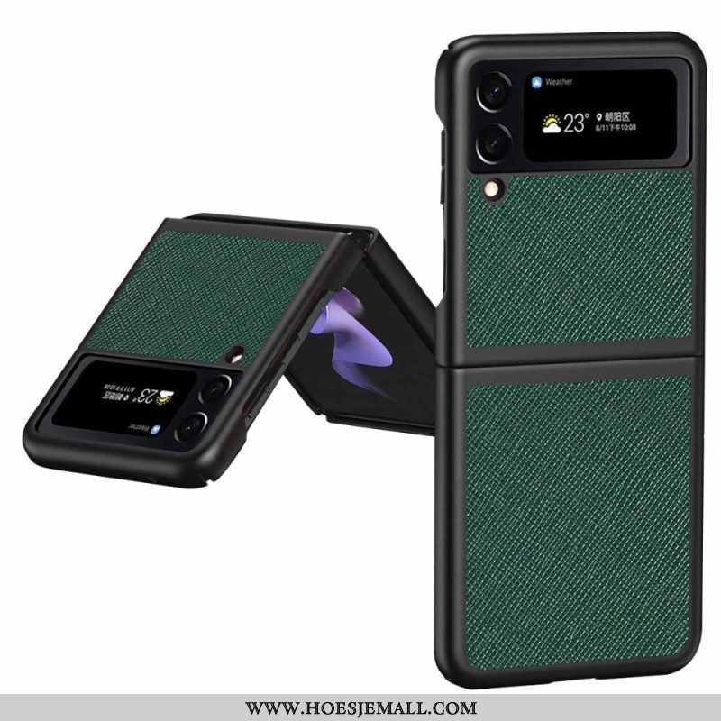 Hoesje voor Samsung Galaxy Z Flip 4 Folio-hoesje Getextureerde Lederen Stijl