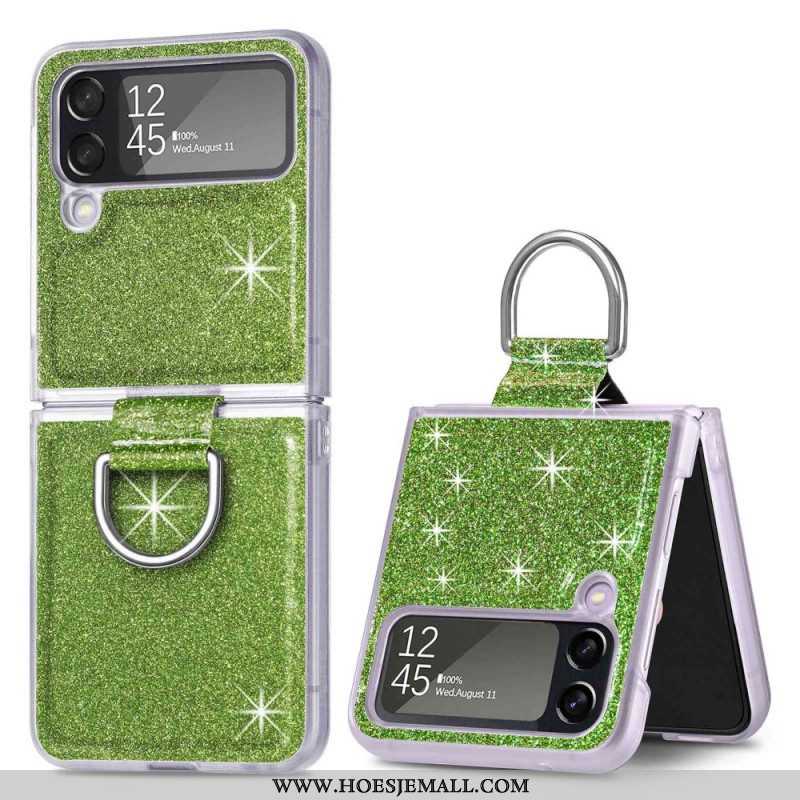 Hoesje voor Samsung Galaxy Z Flip 4 Folio-hoesje Pailletten En Ring