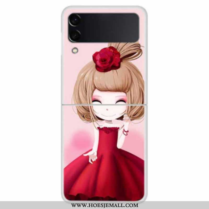 Hoesje voor Samsung Galaxy Z Flip 4 Folio-hoesje Manga Dame