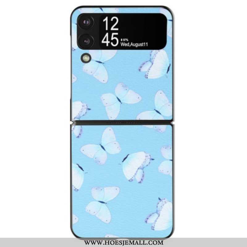 Hoesje voor Samsung Galaxy Z Flip 4 Folio-hoesje Faux Lederen Vlinders