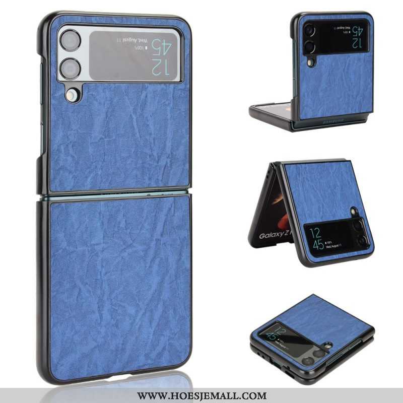 Hoesje voor Samsung Galaxy Z Flip 4 Folio-hoesje Leereffect Zachtheid