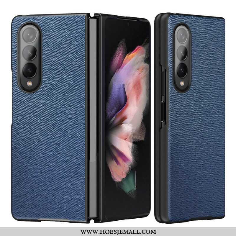 Hoesje voor Samsung Galaxy Z Fold 3 5G Getextureerd Leer