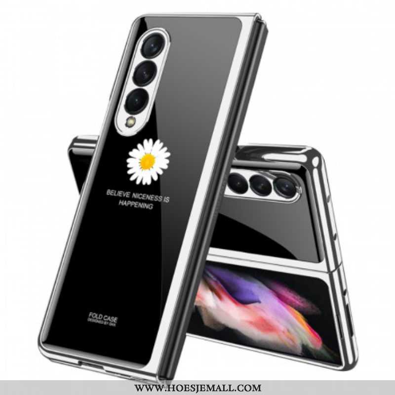 Hoesje voor Samsung Galaxy Z Fold 3 5G Daisy Gehard Glas Gkk