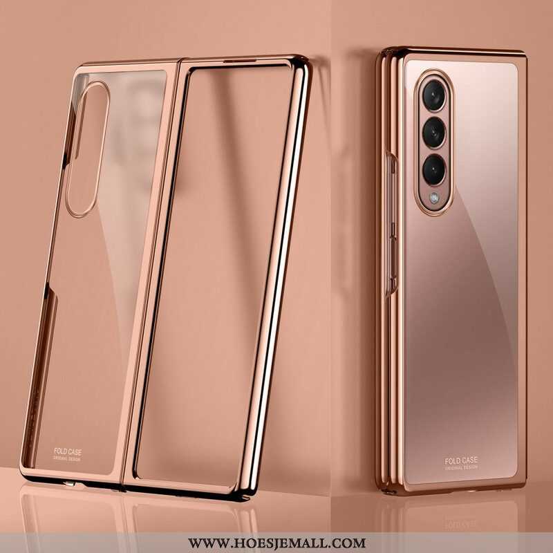 Hoesje voor Samsung Galaxy Z Fold 3 5G Transparante Metalen Randen