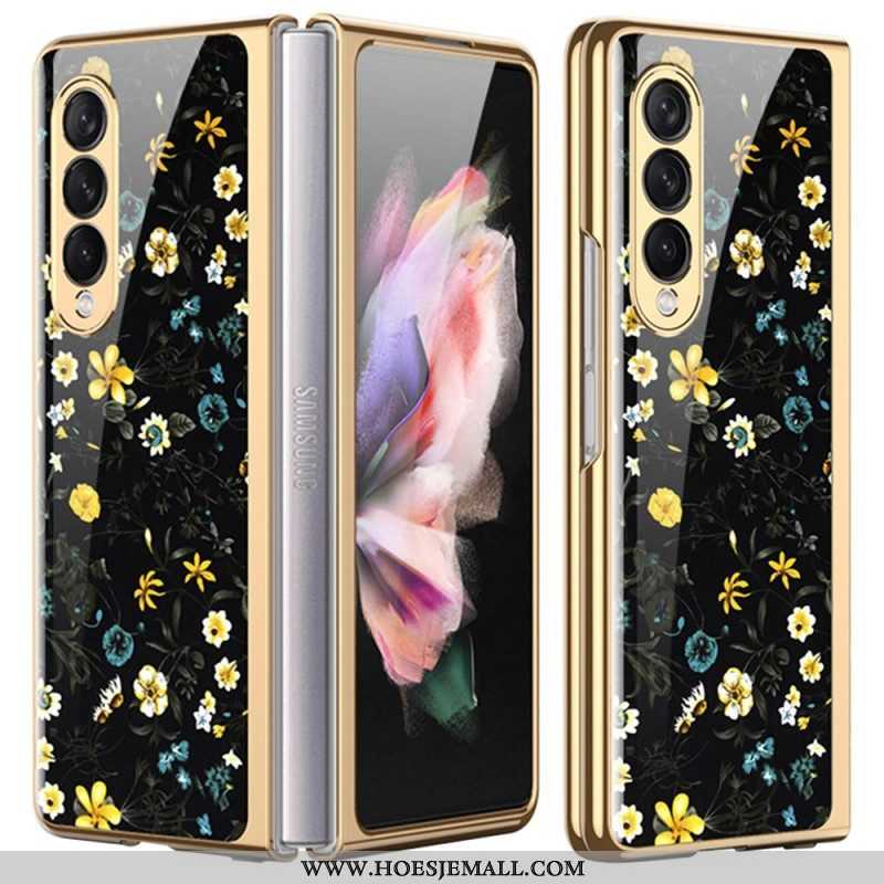 Telefoonhoesje voor Samsung Galaxy Z Fold 3 5G Bloemen Gehard Glas