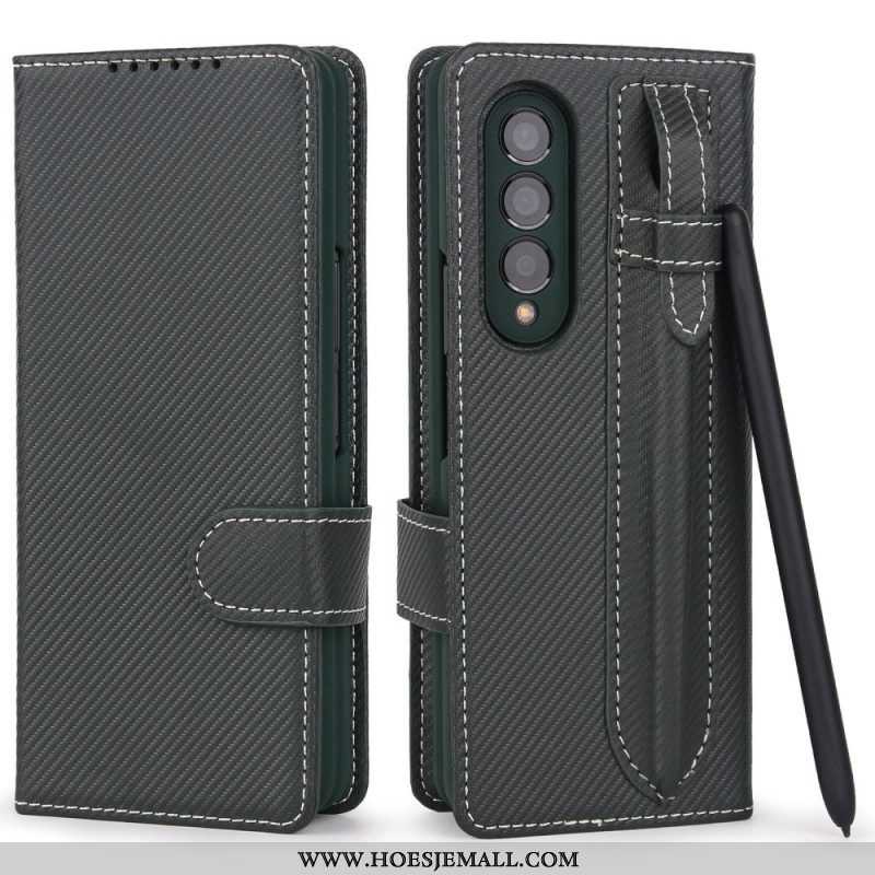 Hoesje Folio-hoesje voor Samsung Galaxy Z Fold 3 5G Afneembare Pennenhouder