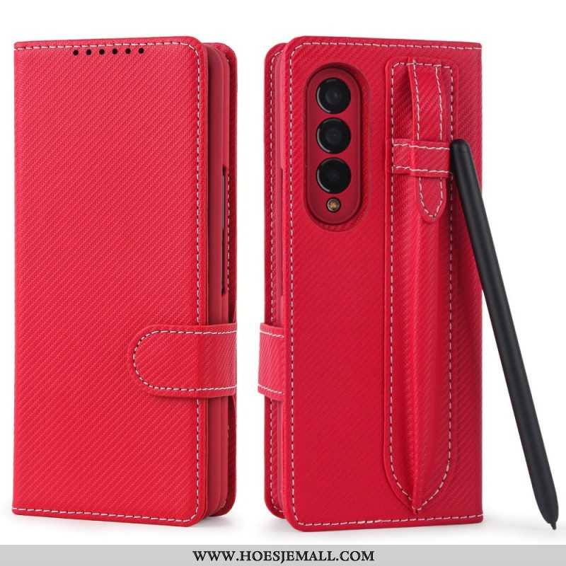 Hoesje Folio-hoesje voor Samsung Galaxy Z Fold 3 5G Afneembare Pennenhouder