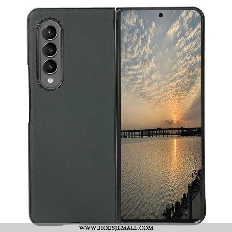 Hoesje voor Samsung Galaxy Z Fold 3 5G Echt Lederen Ontwerp