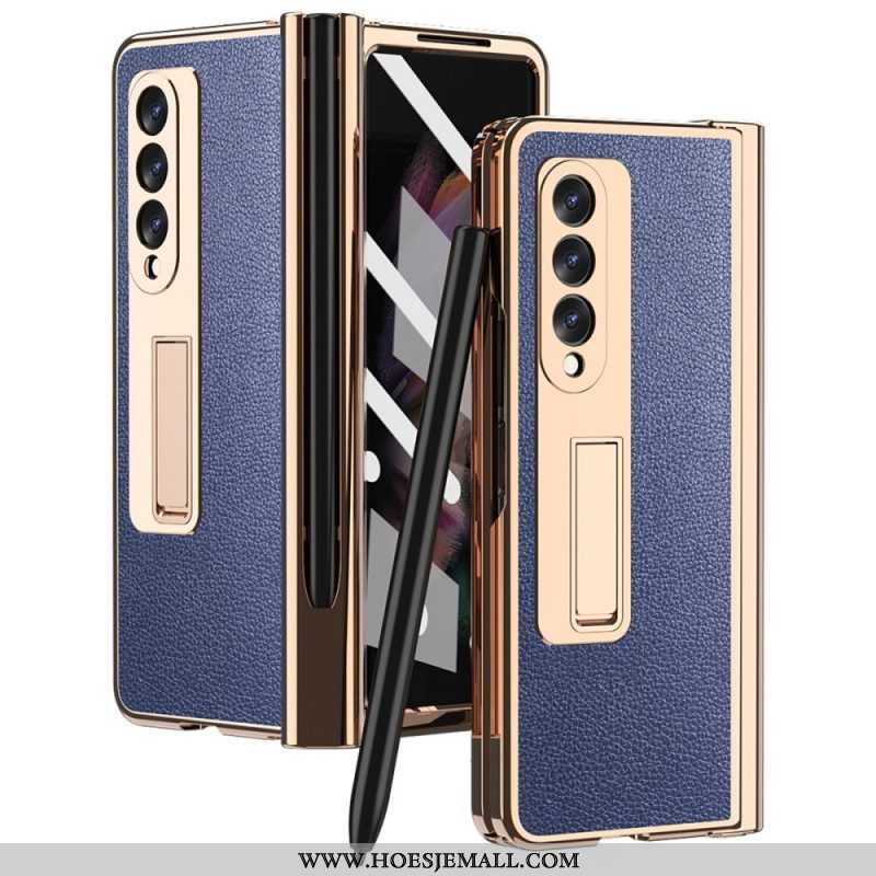 Hoesje voor Samsung Galaxy Z Fold 3 5G Multifunctioneel Litchi-leer