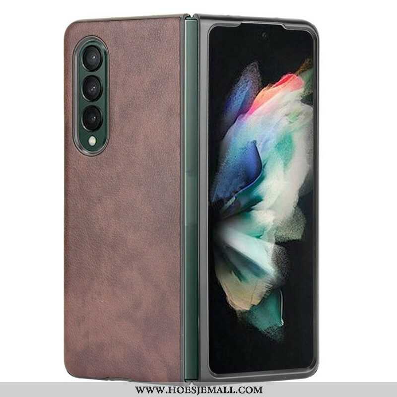 Hoesje voor Samsung Galaxy Z Fold 3 5G Litchi-leereffect