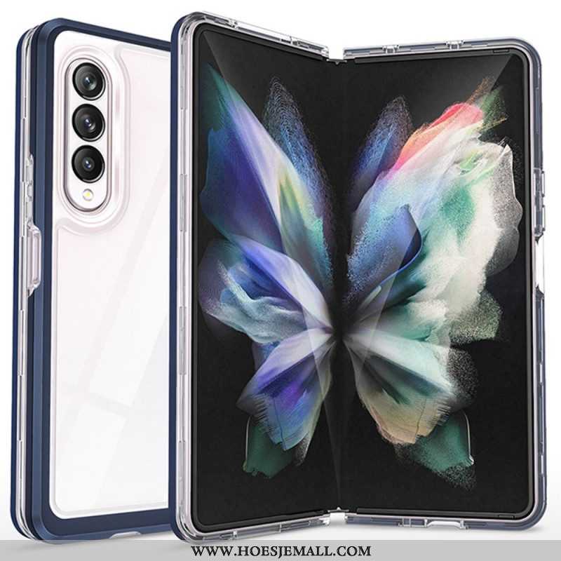 Hoesje voor Samsung Galaxy Z Fold 3 5G Transparante Hybride Gekleurde Randen