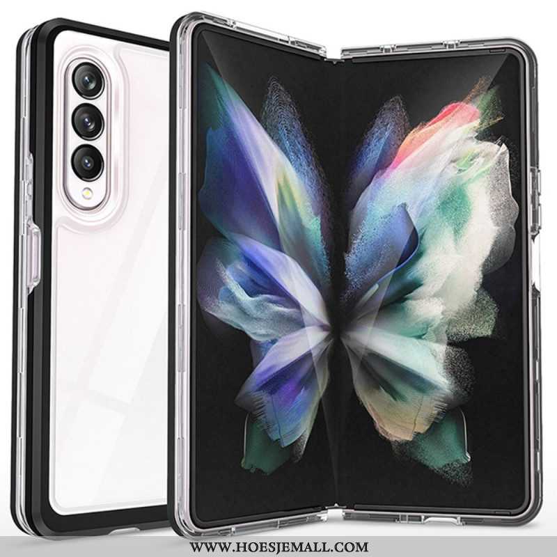 Hoesje voor Samsung Galaxy Z Fold 3 5G Transparante Hybride Gekleurde Randen